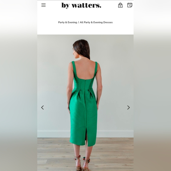 Watters Seaside Green     Sleeveless Square Neck Sundress Size 6 - Picture 3 of 13